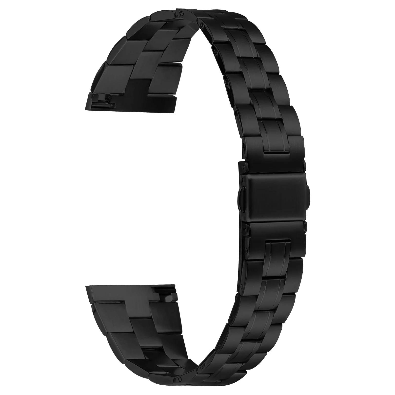 

For Fossil Gen 5 Garrett Replacement Watch Strap Stylish 3-Bead Stainless Steel Band - Black