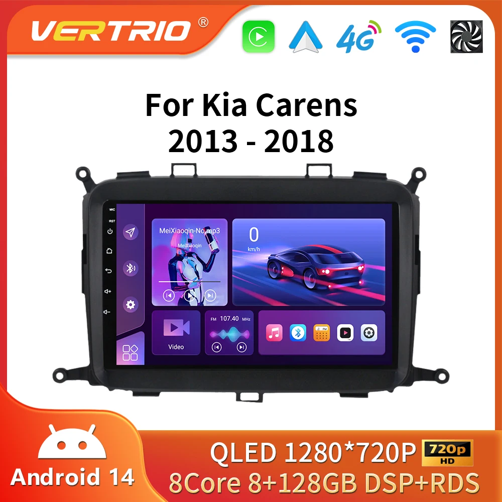 Android 16 WIFI + 4G Auto Carplay GPS pour Kia Carens 2013 2014 2015 2016 2017- 2019 autoradio lecteur multimédia Navigation stéréo