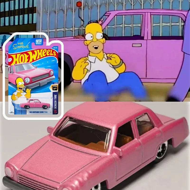 

Hot Original Hot Wheels 1/64 The Simpsons Family Car Pink Alloy Diecast Toy Car 2026 E C4982 Series Collectible Vehicle For Boys