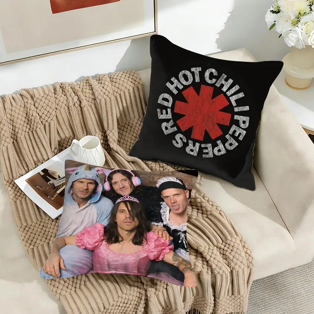 Red C-Chili P-Pepper Cushion Cover Silky Short Plush Invisible Zipper Dustproof Sofa Pillow Case for Home Decor