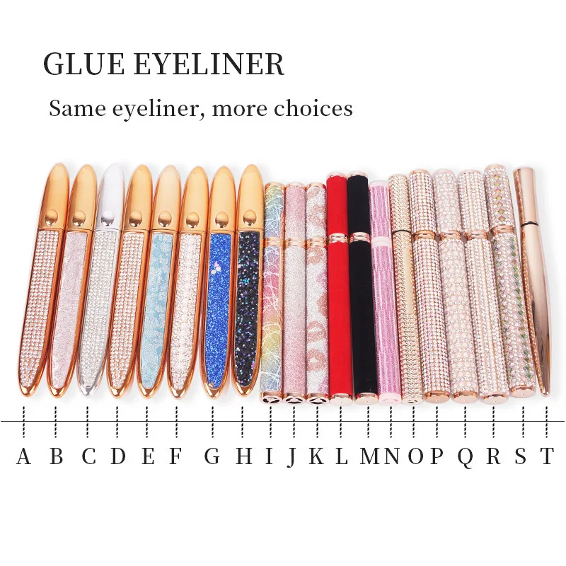 Nuevo Delineador de ojos 4D resistente al agua, de secado rápido, de larga duración, sin floración, estrella, diamante, delineador de ojos negro suave y liso