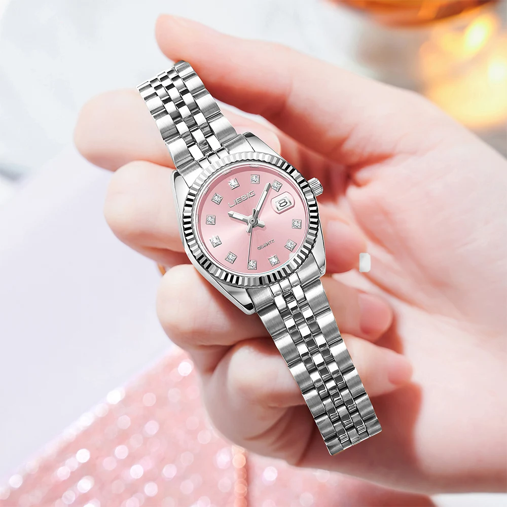 

LIEBIG Top Brand Luxury Elegant Quartz Wristwatches Fashion Automatic Watches For Women Stainless Steel Strap Watch Reloj Mujer
