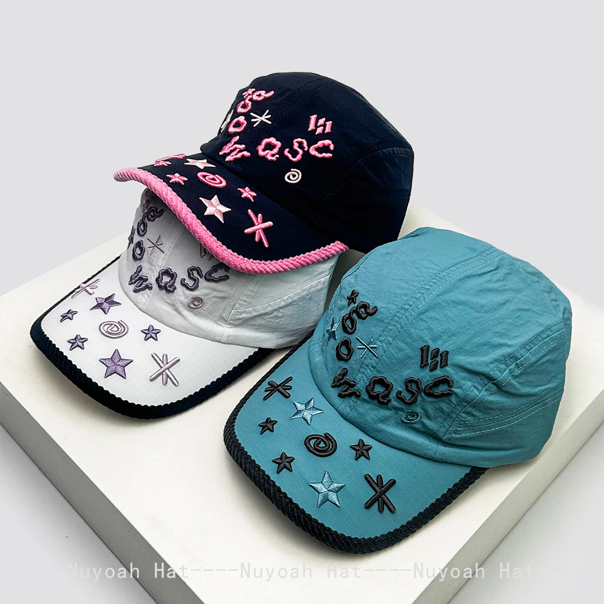 

New Men Women Korean Quick-dry Star 3D Letter Embroidery Baseball Hats Sunshade Personal Versatile Niche Peaked Caps Fashion ins