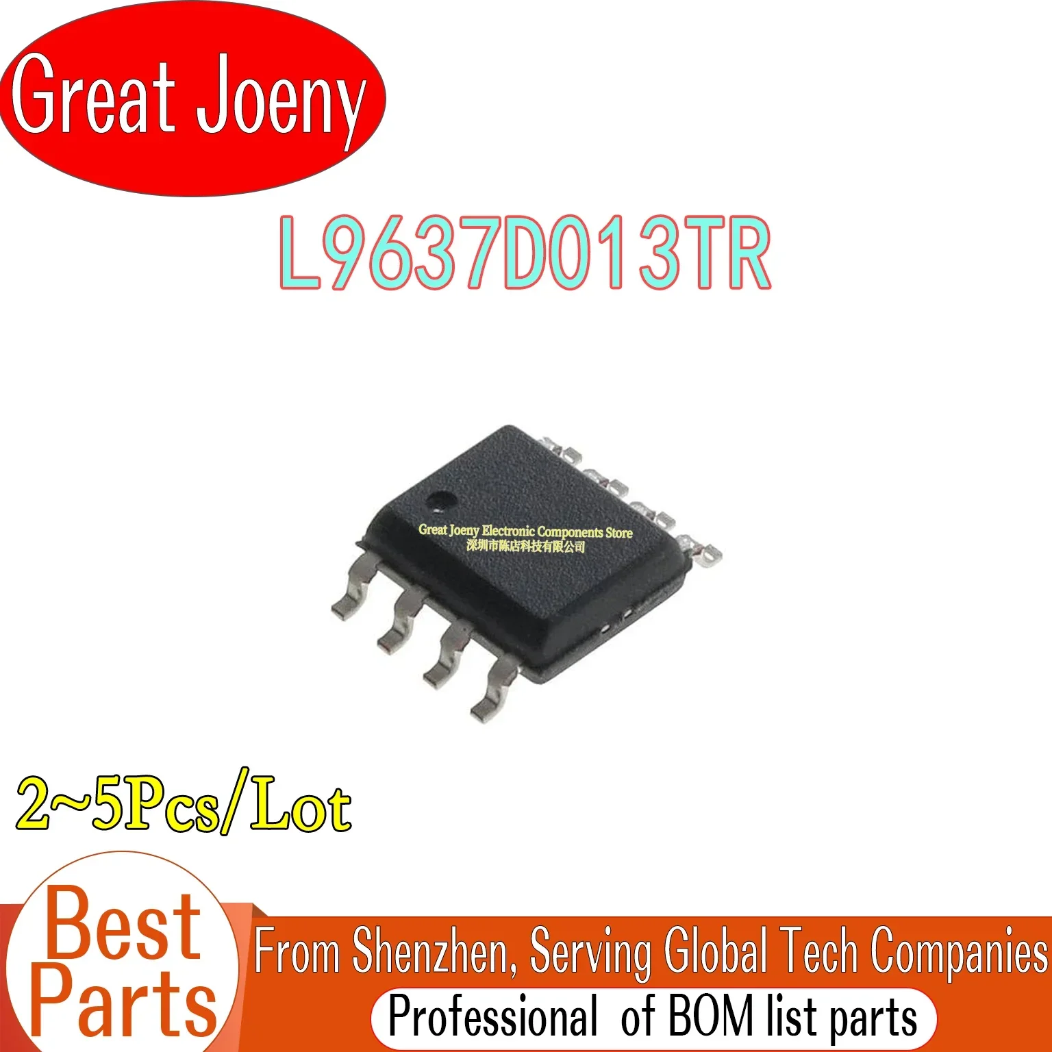 (2-5piece)100% New L9637D  L9637  L9637DTR L9637D013TR 9637D SOP8 Chipset Bulk Best Price Plastic Casing
