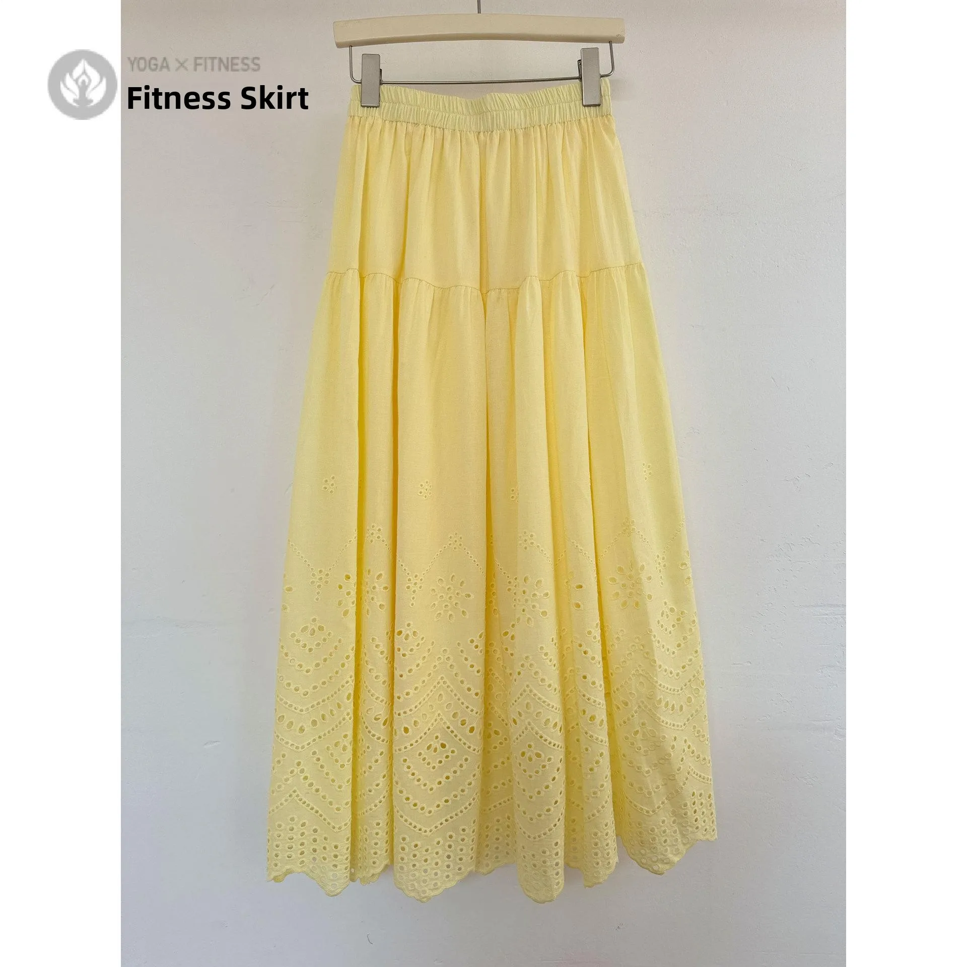 Korean Design Sweet Hollow out Lace Half Skirt Commuter Versatile Large Swing A-Line Midi Skirt for Women Artistic Style Poly...