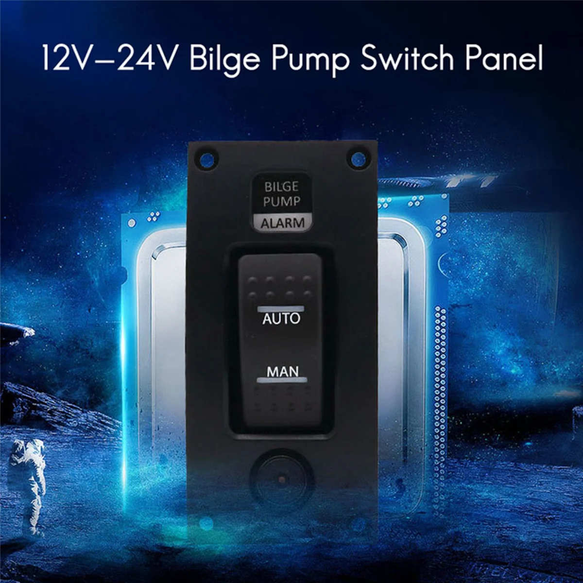 3X 12-24V Bilge Pump Switch Waterproof Alarm Ship Deck Cleaning Control Panel for Boat Bilge Pumps On/Off Switch Panel