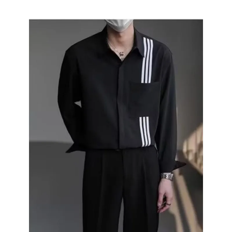 

Autumn men's long-sleeved shirts, Autumn trendy 2025 new light mature casual shirts, men's spring and autumn trendy brand
