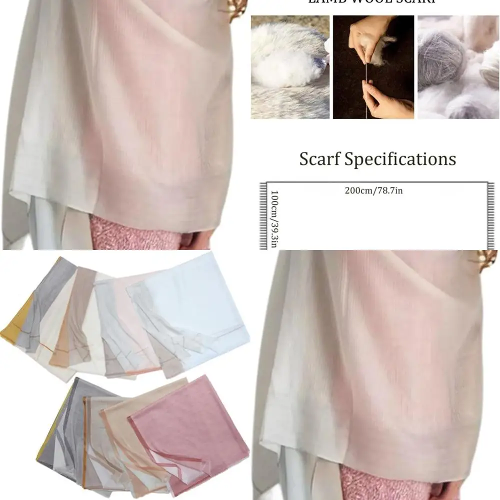 

Elegant Cashmere-Silk Pashmina Shawl - Soft Wool Blend Scarf, Lightweight & Skin-Friendly Wrap
