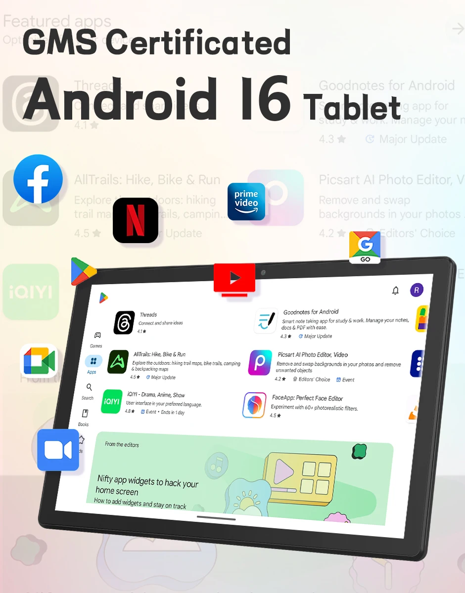 Paitanry 2026 10 Inch Tablet Android 16 HD Display 12GB (4+8GB Expand) RAM 128GB ROM Octa Core 5000Mah Wifi 6 Global Tablet PC