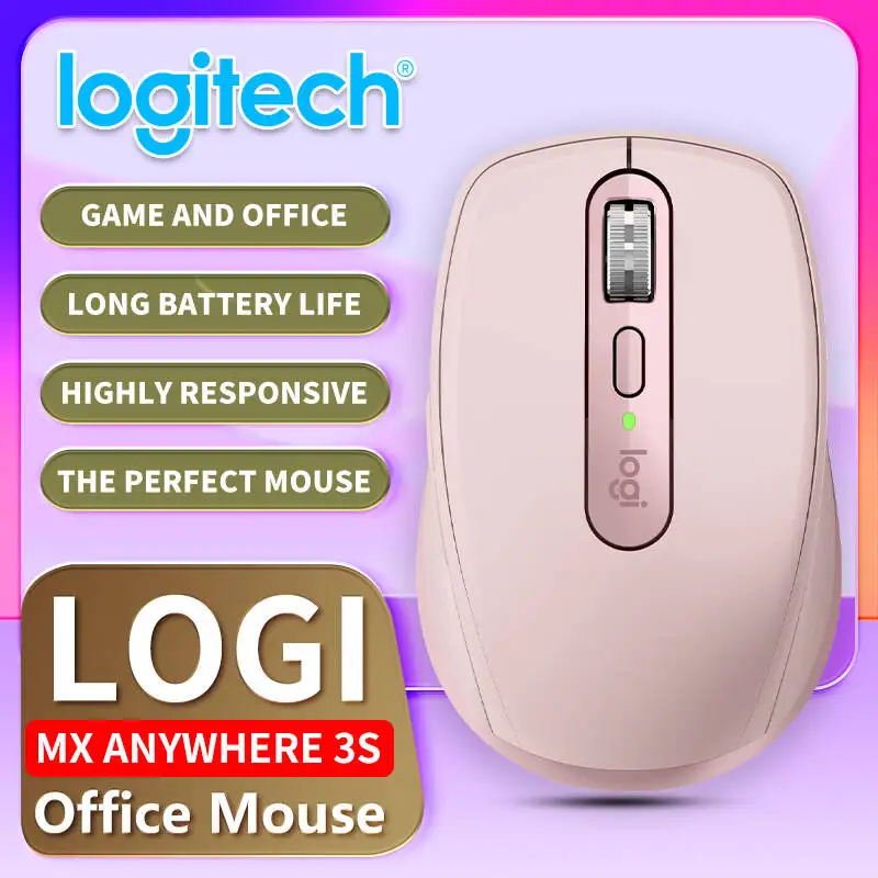 

Беспроводная бесшумная Bluetooth-мышь Logitech Master Series MX Anywhere 3S, тихая, стильная, для офисного использования, для женщин, совместимая с планшетом