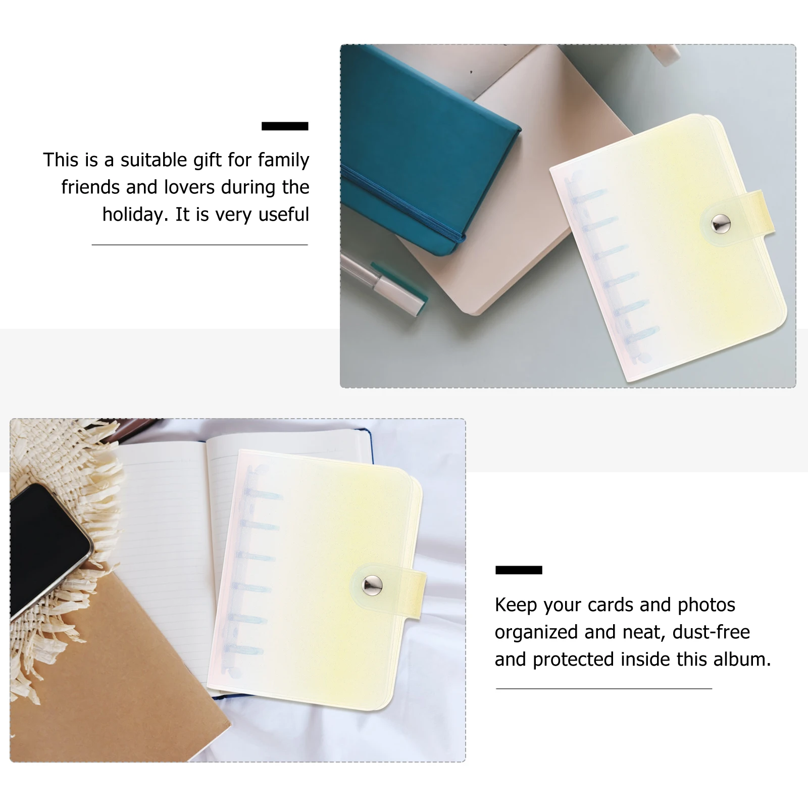 

Rainbow Clear Pvc Journal Binder 6 Ring Notepad Cover Portable A7 Planner Protector Scrapbook Shell Personal Diary Case For