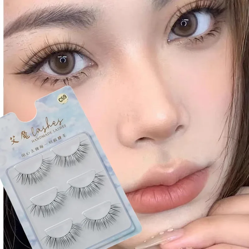 Korean False Eyelashes Zhang Yuanying False Eyelashes Natural Wispy Soft V Shaped Lash Extension Comic Eye Clear Band