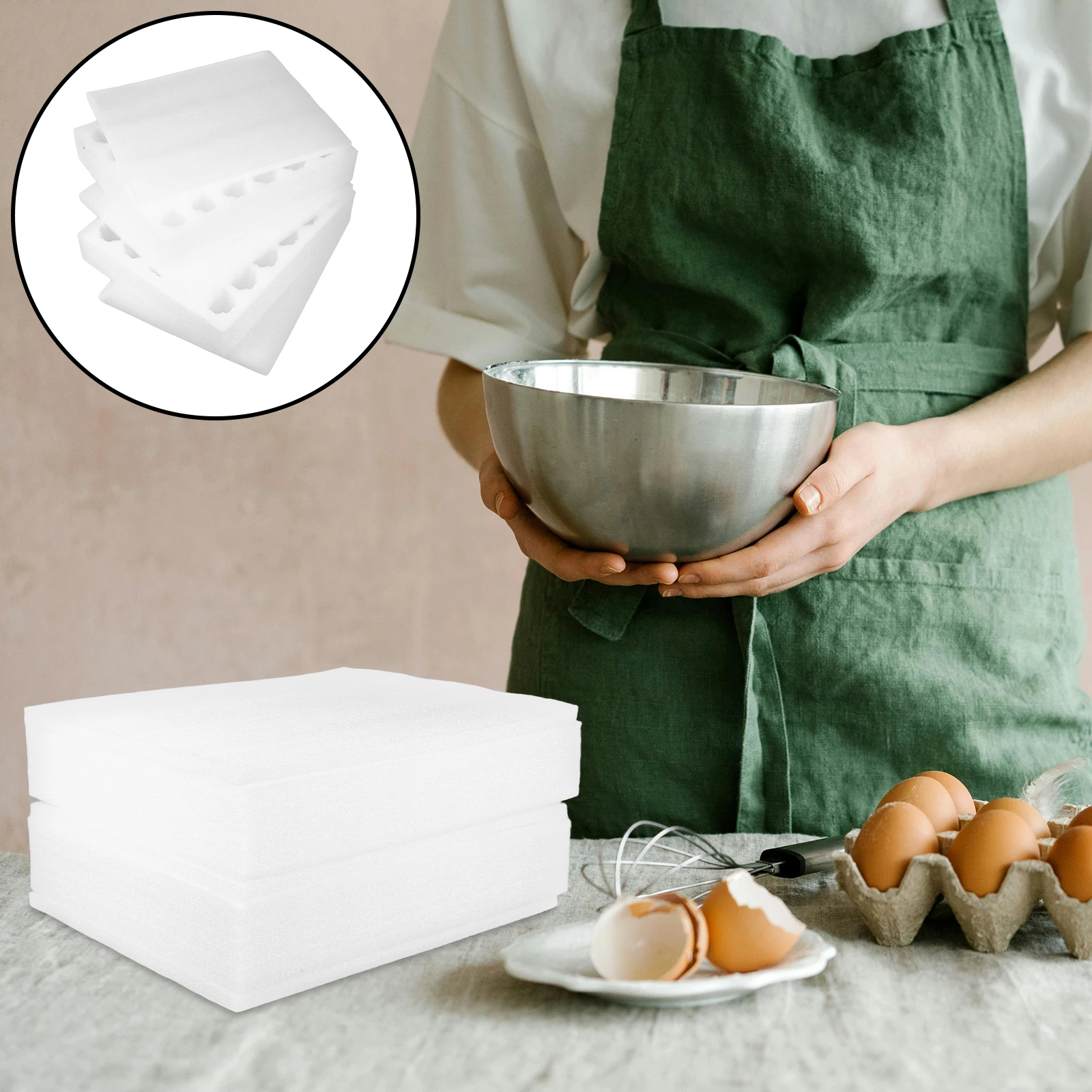 

60 Pieces Cartons Thickened PE Foam Shockproof Reusable Storage Trays Egg Carrier Egg Storage Trays for Logistics Transport