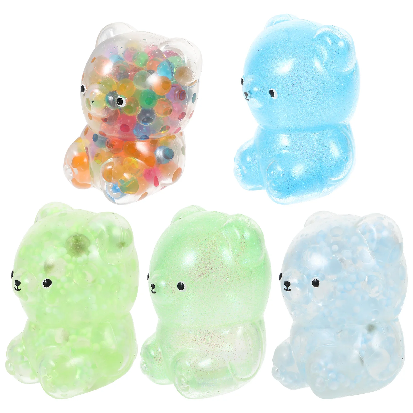 5Pcs Squeeze Bear Elastic Cartoon Pressure Hand Decompression Stress Relief Compact Portable Gift Stress Relief Toy