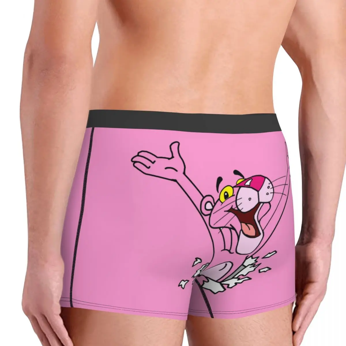 Custom Male Fashion Cute Panthers Cartoon Underwear Boxer Briefs Stretch Shorts Panties Underpants