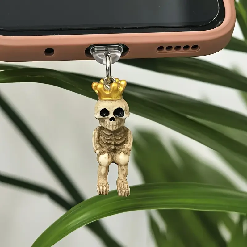 

1Pcs Creative Halloween Skull Resin Charm Dust Plugs for Type-C & Lightening Port, Mobile Phone, Tablets, Laptops DIY Accessory