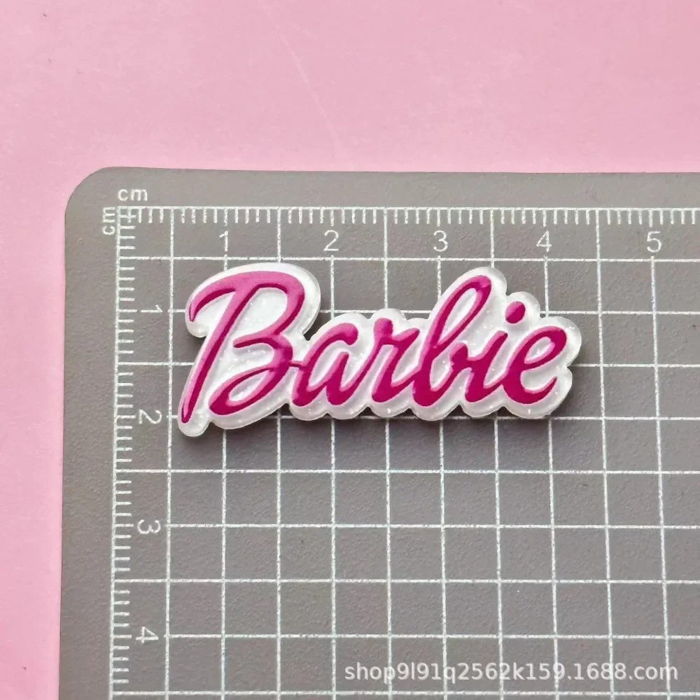 10 sztuk Kawaii śliczne różowe Barbie Cartoon Handwork DIY mocowanie z żywicy etui na telefon komórkowy brelok dekoracja dziewczyna zabawka prezent