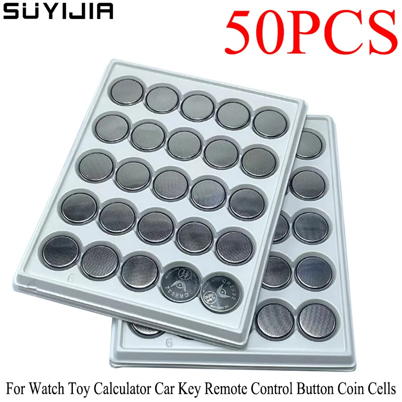 50PCS 200mAh CR2032 CR 2032 DL2032 ECR2032 3V Lithium Battery for Watch Toy Calculator Car Key Remote Control Button Coin Cells