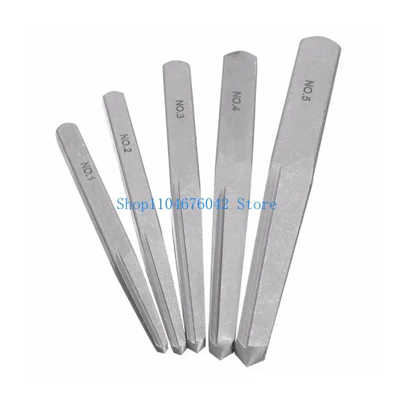 652F 5 Pcs Broken Damaged Bolt Easy Out Removal Tool Square Type for Broken Bolt Thread Repair 1/8 3/16 15/64 5/16 3/8