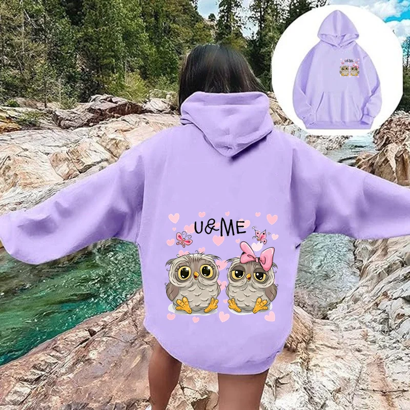 Owl Hoodie Pattern Elegant Designer Sports and Leisure Street Dress Manga Girl Hoodie Anime Y2K Street Dress Pattern