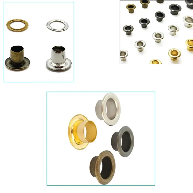 100sets  Eyelet With Washer Leather Craft Repair Grommet Round Eye Rings For Shoes Bag Clothing Leather Belt Hat
