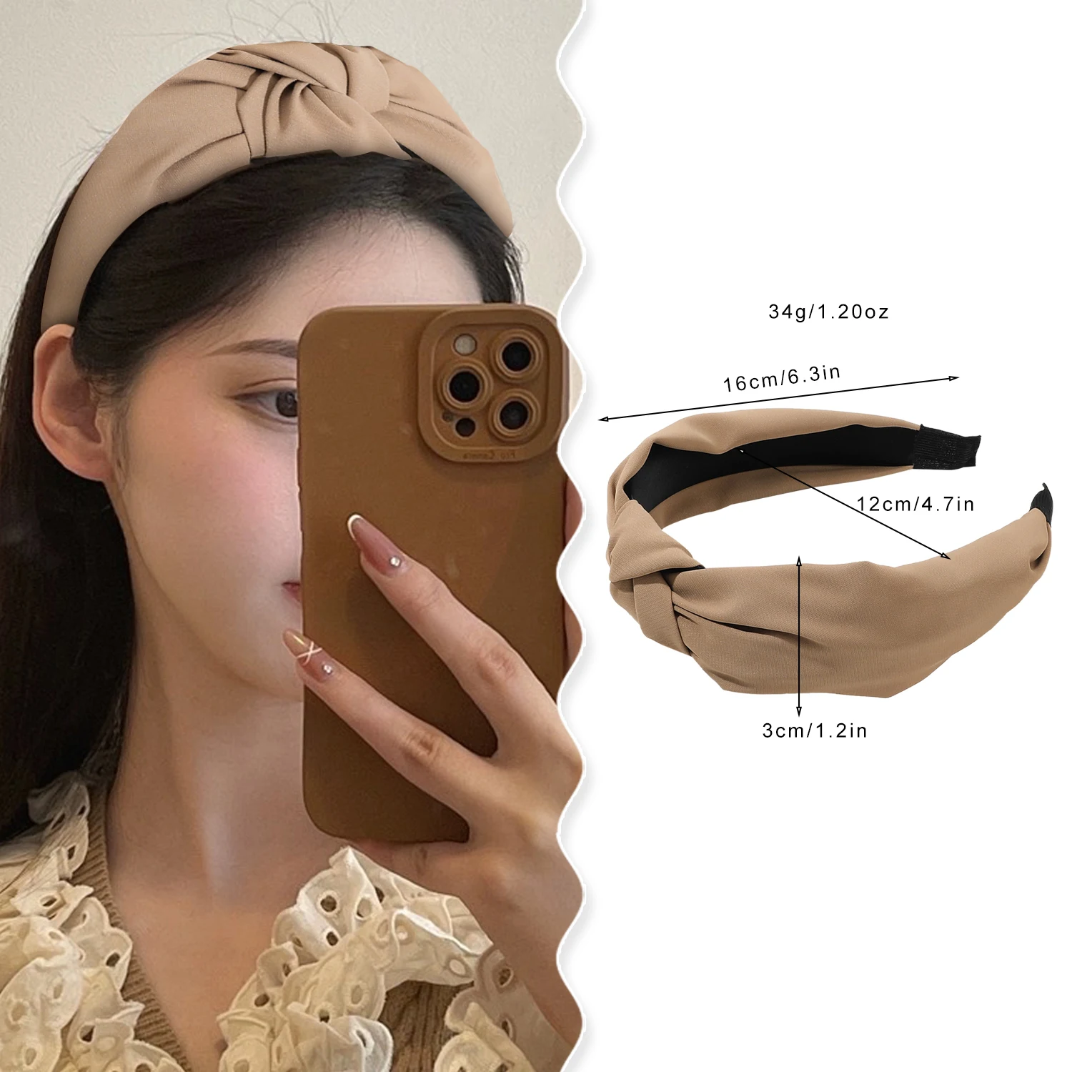 عصابة رأس نسائية واسعة معقودة بطبعة جلد الفهد، إكسسوارات شعر بسيطة على شكل تاج عالي