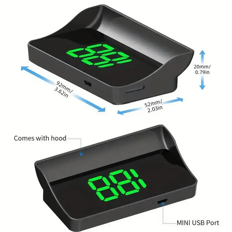 Head Up Display Gps Hud Digitale Snelheidsmeter Plug En Play Voor Alle Auto 'S Big Font Kmh Windscherm Projector Auto-Accessoires