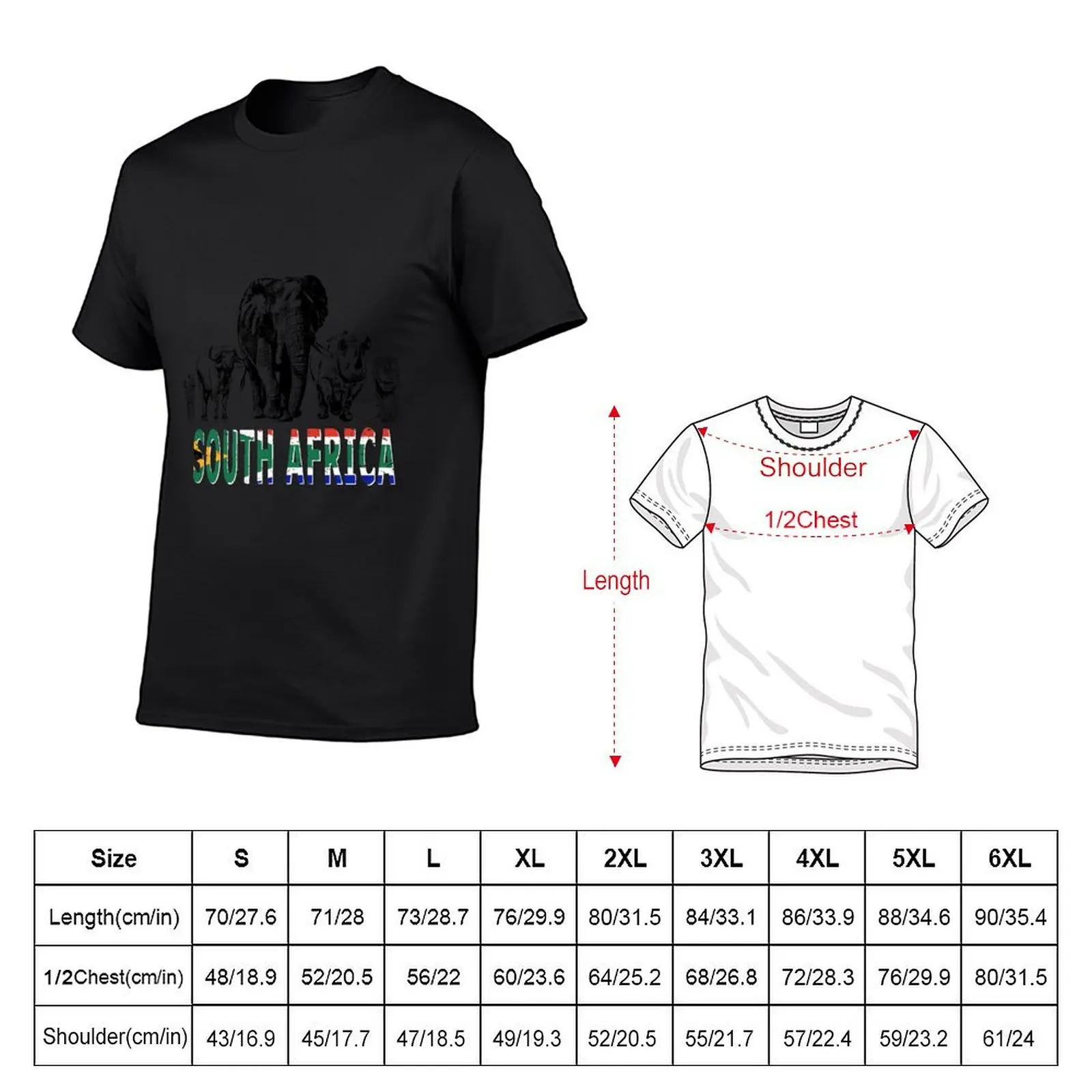 Africa's Big Five for South Africa Fans T-Shirt sports fans sweat mens white t shirts image 5