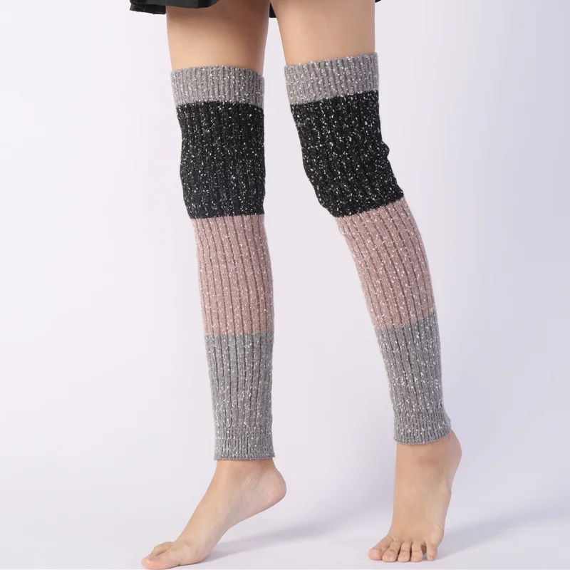 Rodilleras cálidas y gruesas para mujer, calcetines largos, calentadores de piernas, botas hasta la rodilla, antifricción, fundas para pies de Yoga, Invierno