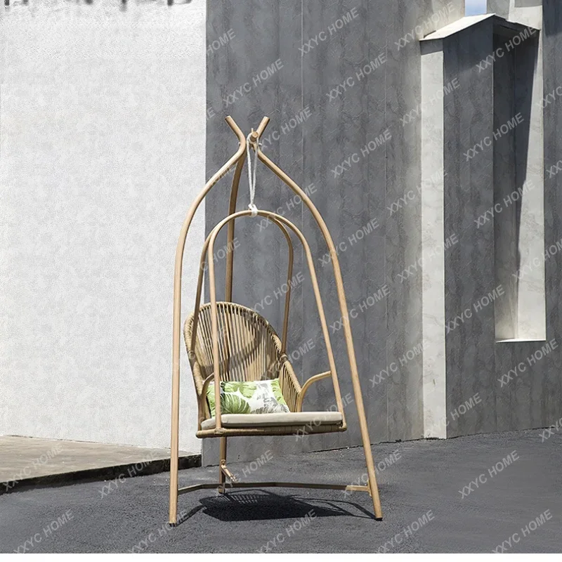 Balcony Rattan Swing Chair, Hanging Basket Chair, Indoor and Small Apartment Rocking Chair, Terrace Outdoor Swing Chair s