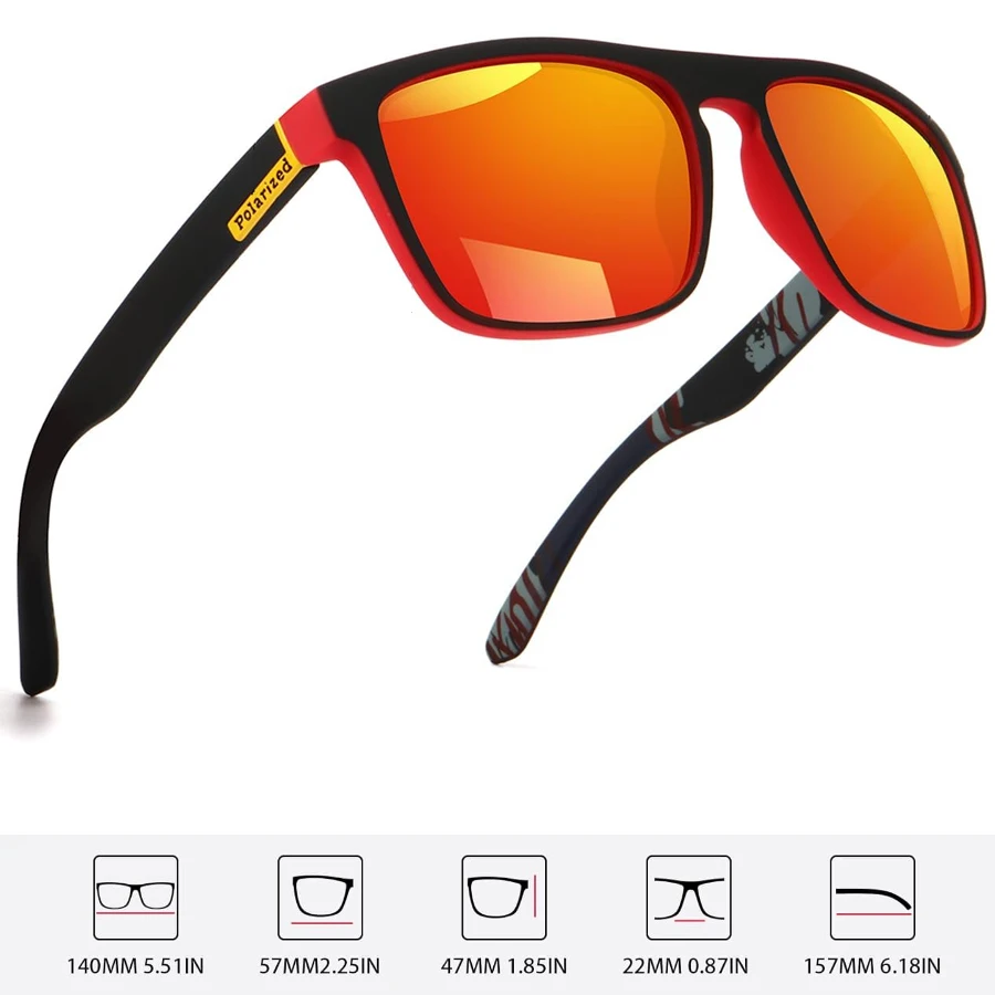 2Pack Fashion Rectangle Polarized Sunglasses for Men Women Vintage Brand Designer Sport Sun Glasses