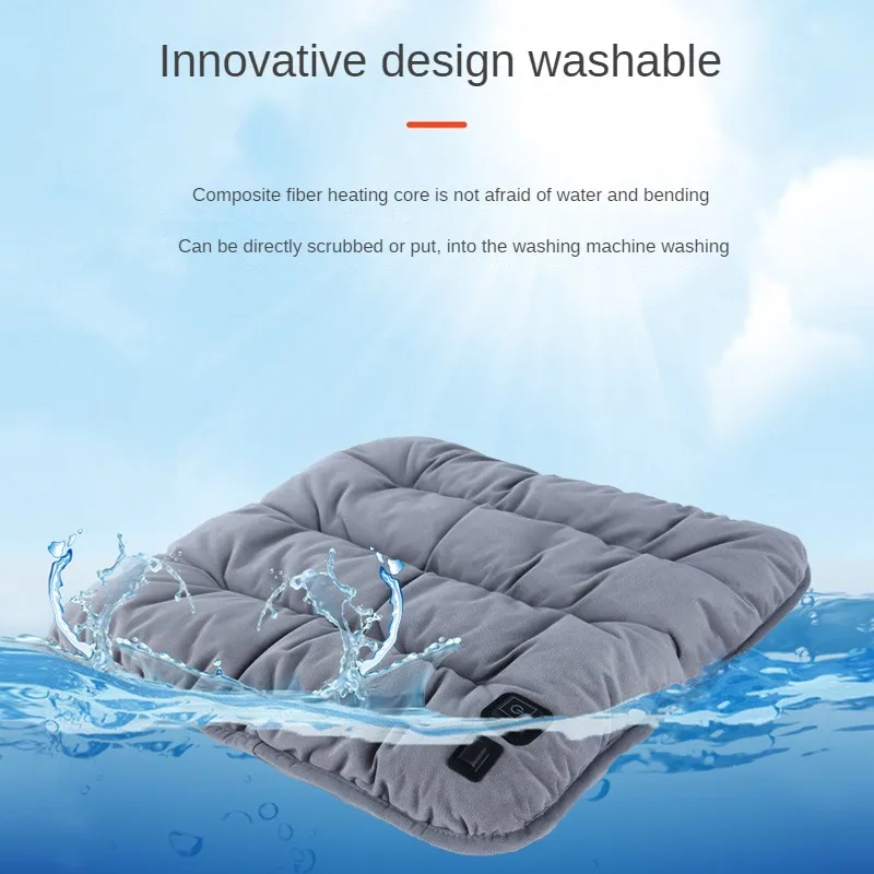 USB Heating Cushion Car Heating Cushion Washable Pad Winter Electric Heated Seat 3 Gear Adjustable Home Office Warm Chair Mat