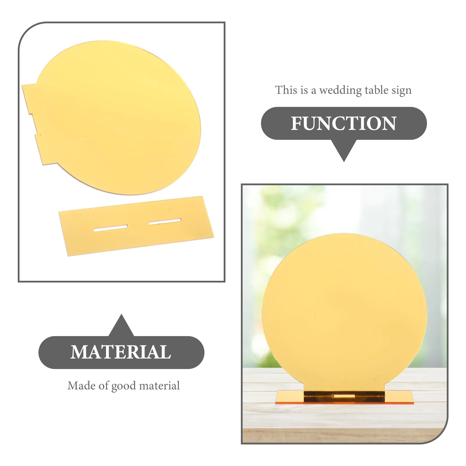 

6 set 6 Sets Acrylic Blank Table Signs With Stand Reusable Erasable Smooth Longtime Use Wedding Party Banquet Reception