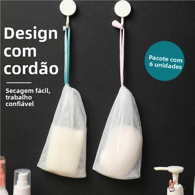 厚みのあるバスボール吊り下げ式カラフルな石鹸たわしタオル家庭用ネットバッグ石鹸泡立てバス用品プラスチック素材