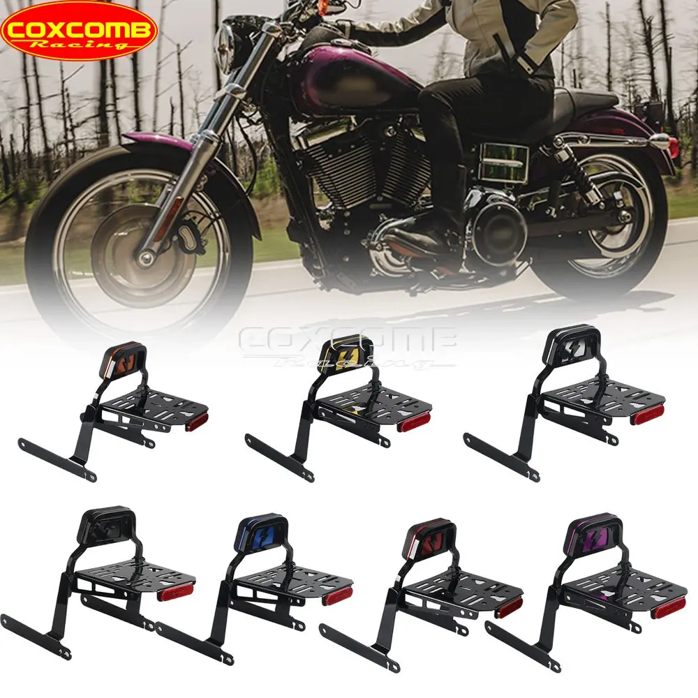 For Harley Dyna FXDL FXDB FXD FXDC FXDWG FXDSE FLD FXDLS Motorcycle Detachable Passenger Sissy Bar Backrest Top Case Box Carrier