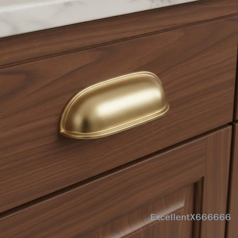 Shell Drawer Handle French Wardrobe Door Handle Nickel Brushed Cabinet Door Pull Kids Room Bookcase Desk Pull Furniture Hardwar