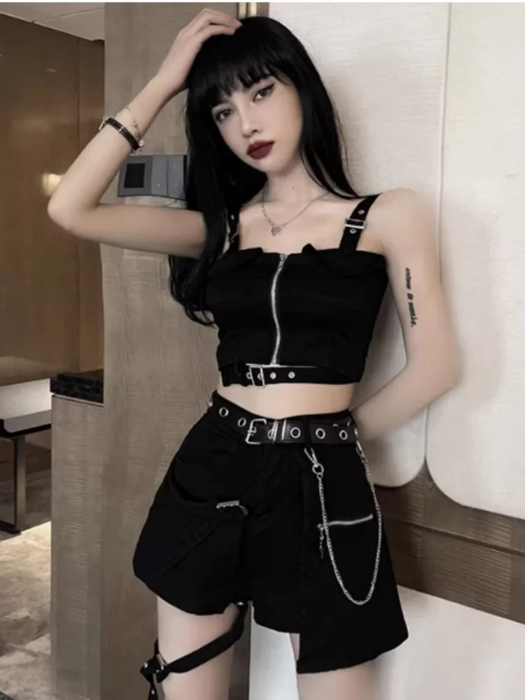 

Women's Summer pop Girl Group Hot Girl Style Jazz Outfit Cool Streetwear Set for Clubbing and Dancing