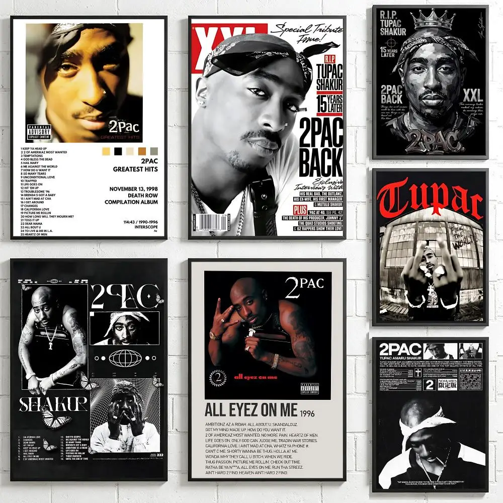 music Tupac Shakur Poster HD Poster Retro Industrial Style Suitable for Living Room Bar Corridor and Gift Giving