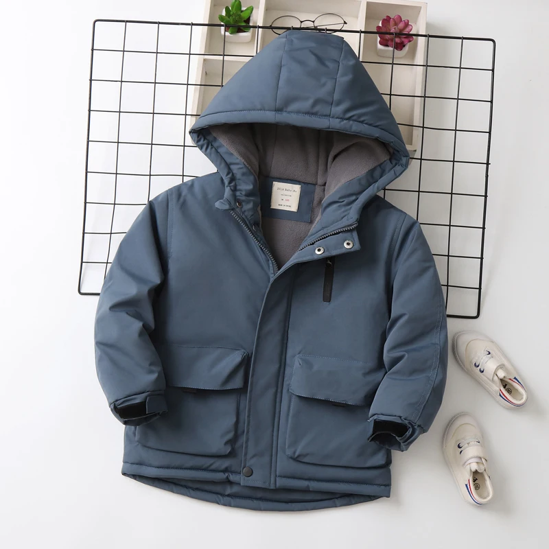IYEAL  4-12 Years Kids Hooded Winter Coat Warm Fleece Lined Warm Padded Jacket Boys Girls Thick Outerwear with Big Pockets
