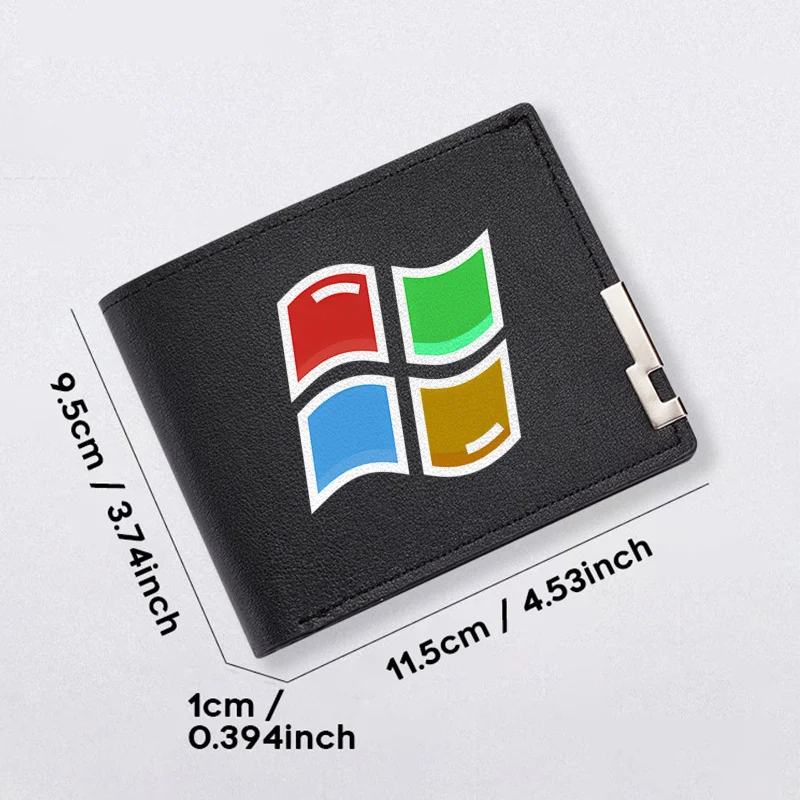 Windows-logo Minimalistische PU-portemonnee Slanke visitekaartjeshouder voor heren Lichtgewicht duurzaam mode-accessoire voor dagelijks gebruik