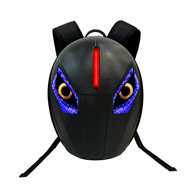 Knight LED Motorcycle Backpack for Men, LED Backpack with DIY Programmable Full Color Screen, Hard Shell Waterproof Helmet Bag