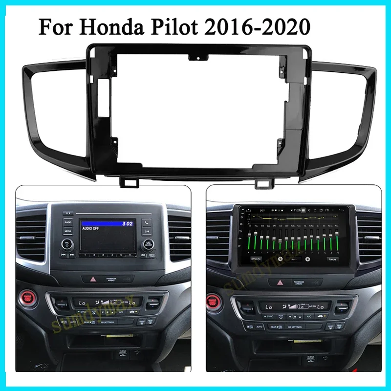 10.1inch android Car Radio Fascia Frame For Honda Pilot 2016 2017 2018 2019 big screen  Radio Audio Dash Fitting Panel Kit