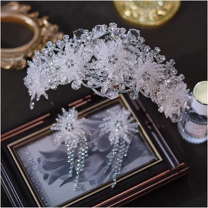 CC Wedding Crown Women Hair Accessories Engagement Hairwear Bridal Tiaras 100% Handmade Crystal Pageant Diadems Jewelry AN450