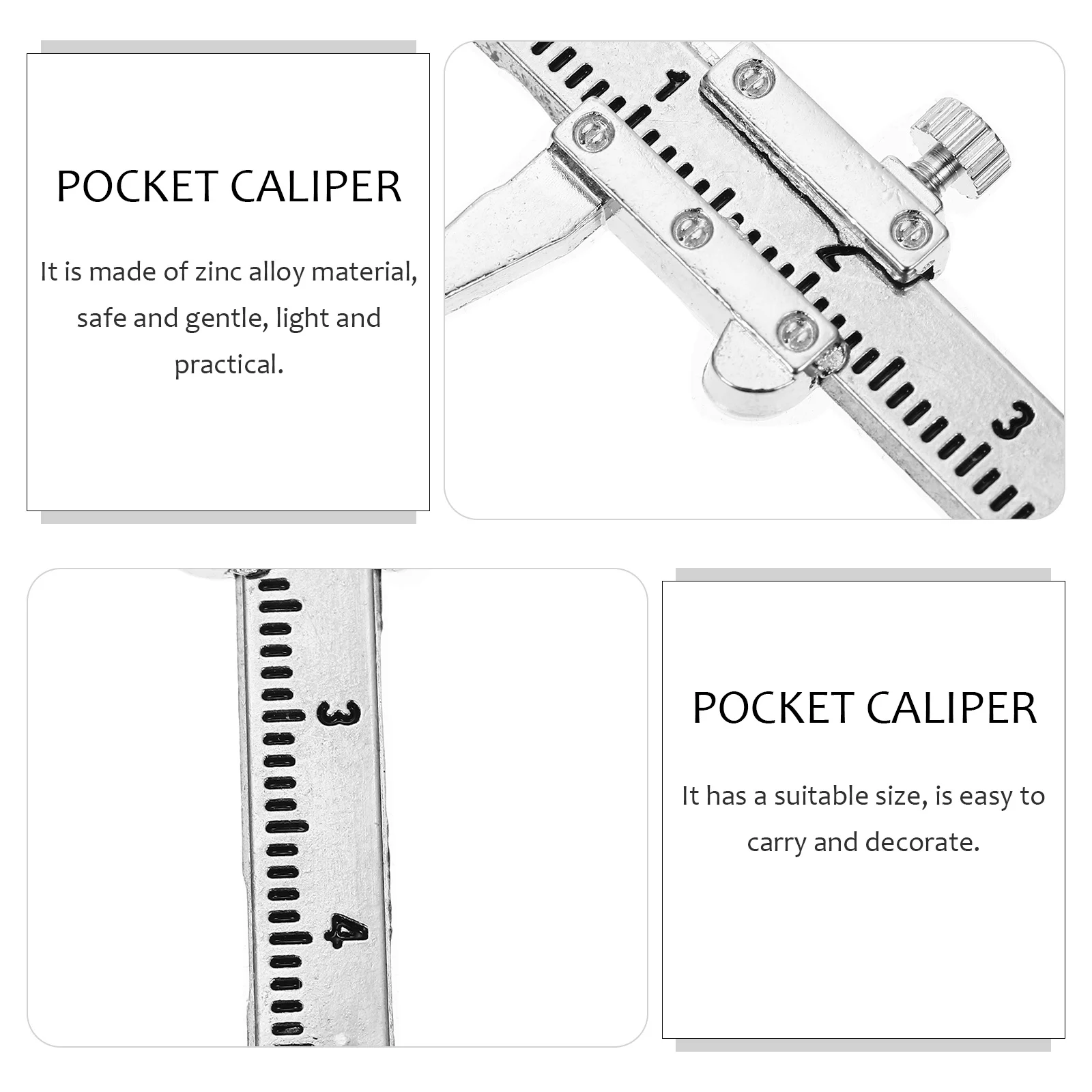 

2pcs Mini Vernier Caliper Zinc Alloy Portable Decor For Mini House Diy Accessories Study Supplies Tiny Measuring Tool