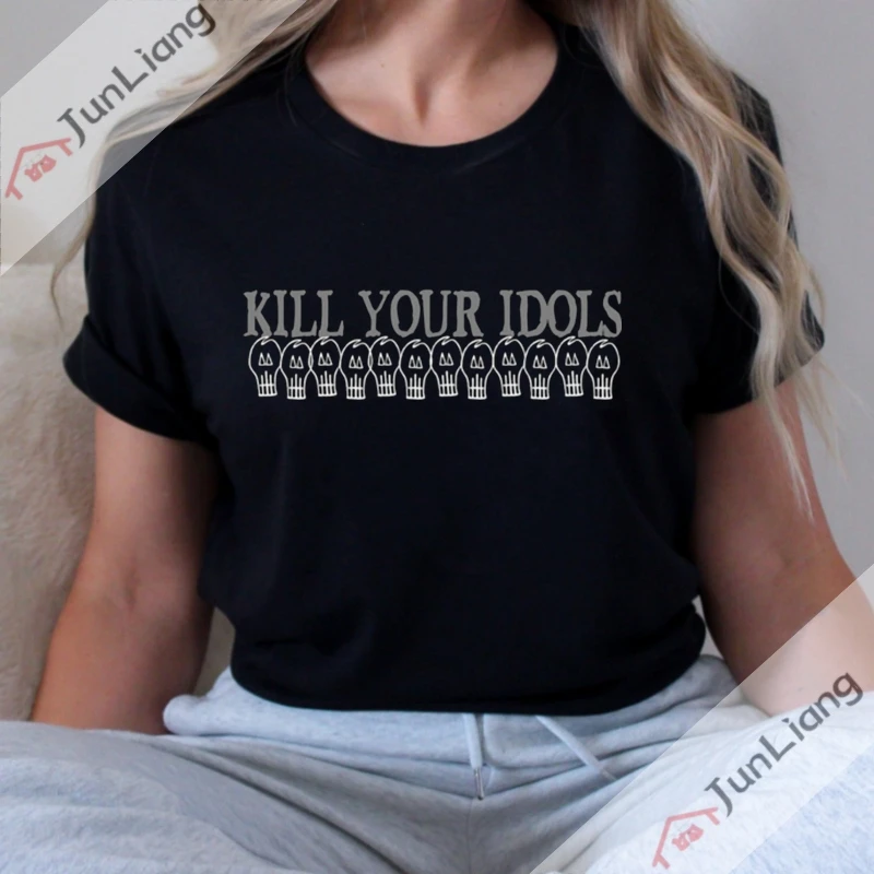 メンズ半袖Tシャツ,ストリートウェア,kill Your idolsファン,グループシンガーストリートウェア,ハードロックティー,y2kブランド,原宿服