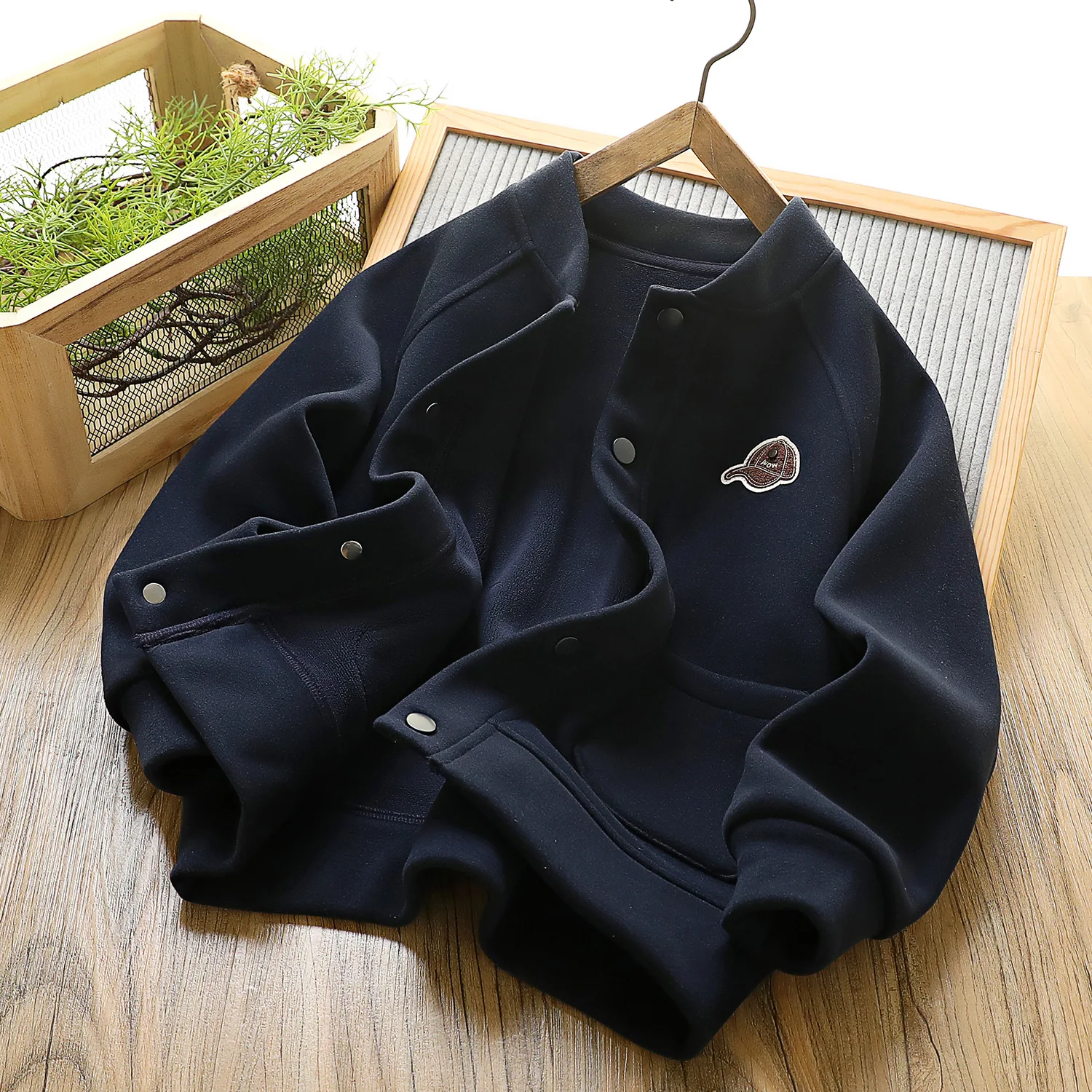 Toddler Boys Baseball Jacket Kids Fall Winter Coat Fleece Children's Clothes