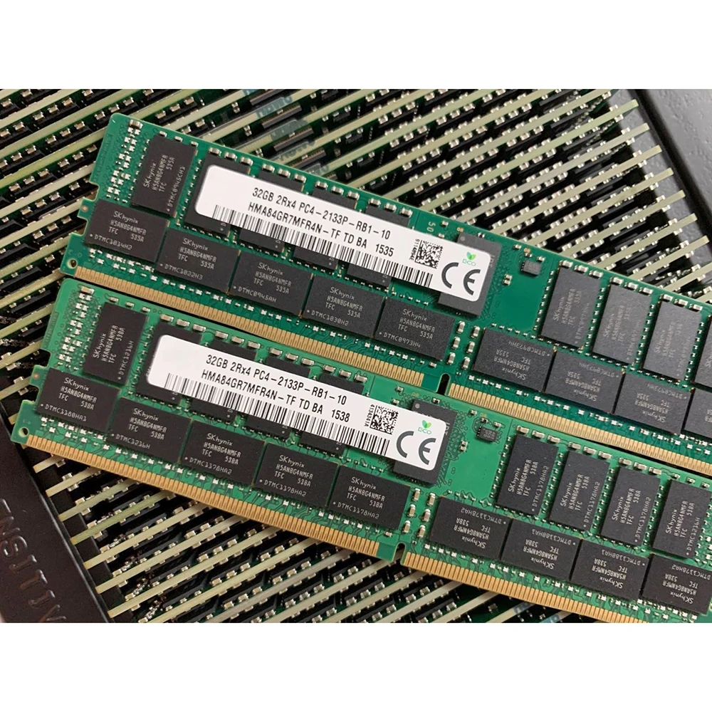 SK 하이닉스 메모리용 RAM, 32GB, 32G, 2RX4, DDR4, 2133 PC4-2133P, ECC REG HMA84GR7MFR4N-TF, 1 개