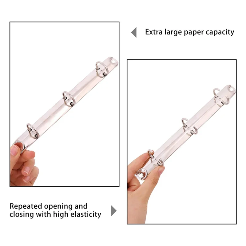 10Pcs A5 โน้ตบุ๊ค 3-Ring Binder กลไกตัวอักษรขนาดหลุม 20 มม.โลหะหลวม Leaf Binders กระดูกสันหลัง-หวี