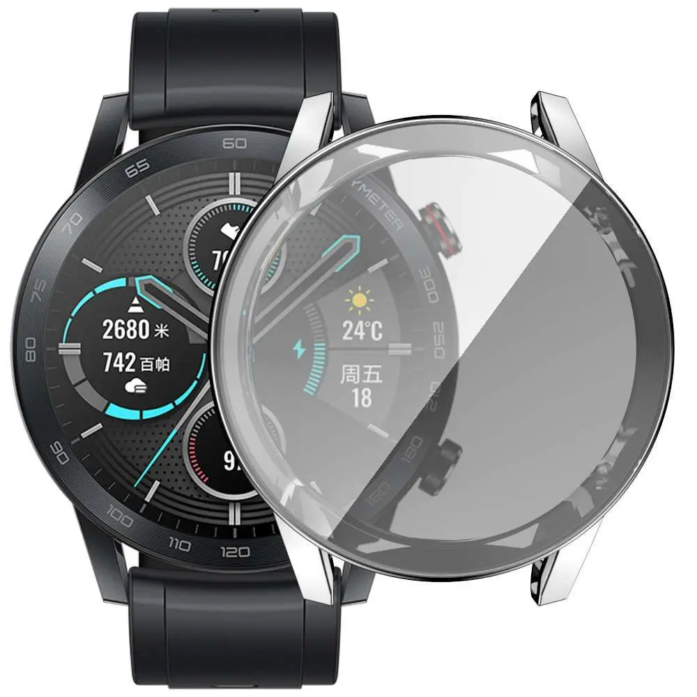 Slim Protective Shell Soft Screen Protector Plating 360 Full Cover TPU Watch Case For Honor Magic Watch 2 46mm