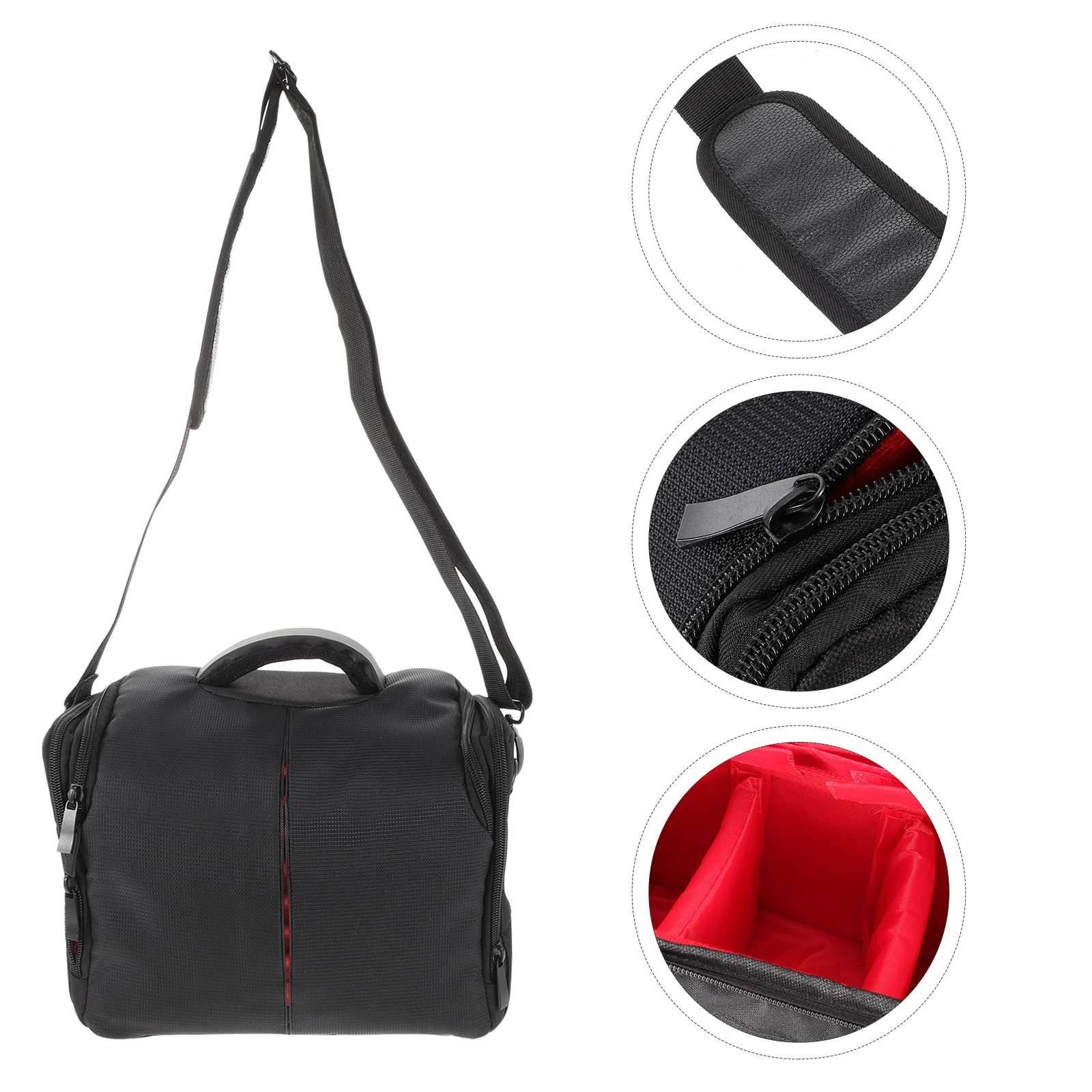 حقيبة كاميرا مبطنة مقاومة للماء ومضادة للصدمات، جيوب متعددة، غطاء للمطر، حزام قابل للتعديل، ملحقات كاميرا Dslr